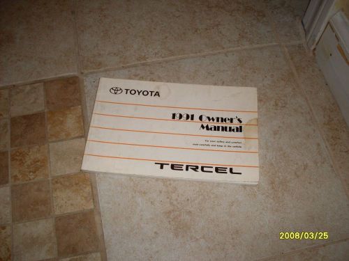 1991 toyota tercel manual owner&#039;s guide book original