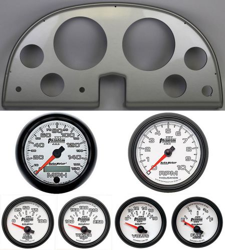 63-67 corvette silver dash carrier w/ auto meter phantom ii gauges