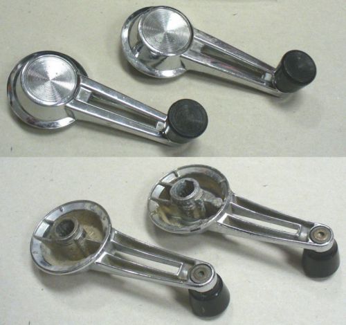 Chrome inner window handles black knob 62-64 impala -b