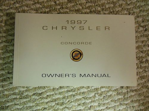 1997 chrysler concorde owner&#039;s manual owners