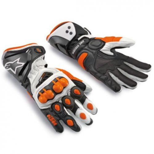 Long cuff real genuine leather armor protective motorcycle racing gloves large