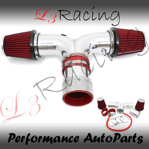 Dodge 04-07 durango 5.7 hemi dual twin air intake kit+ red filter