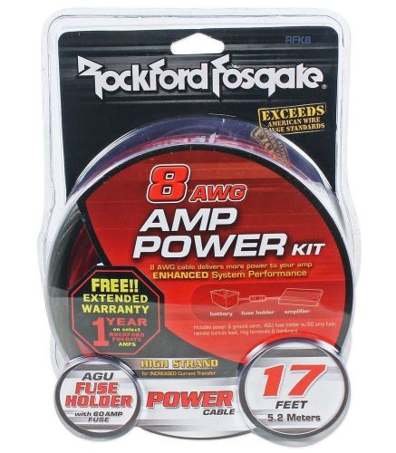 Rockford fosgate rfk8 8 gauge ofc complete amplifier wiring installation amp kit