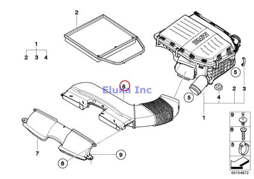 Bmw genuine suction silencer/filter cartridge intake duct e90 e90n e92 e92n e93