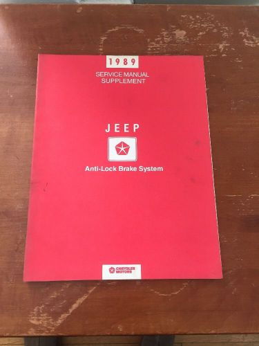 1989 jeep anti-lock brake service shop repair manual supplement