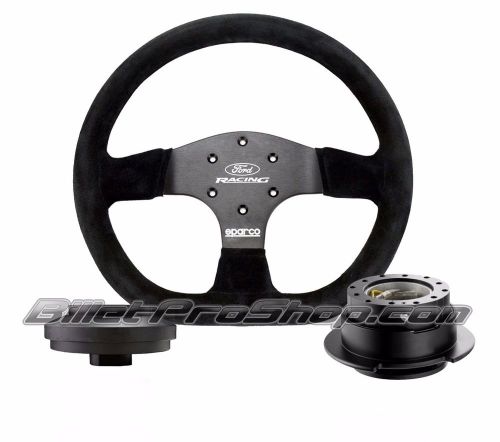 Ford racing steering wheel w/ hub &amp; quick release