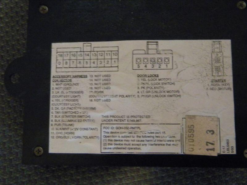 Ford OEM Keyless Entry Alarm, Ford Thunderbird SC, Alpine, ADS a/d/s, US $45.00, image 2