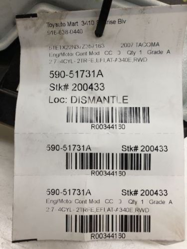 2007 TOYOTA TACOMA ENGINE ELECTRONIC CONTROL MODULE ECM, US $119.99, image 7