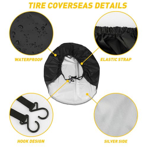 Waterproof Tire Covers Set Of 4 Wheel&Tyre Trailer Camper Sun Protector 27"-29", US $20.99, image 9
