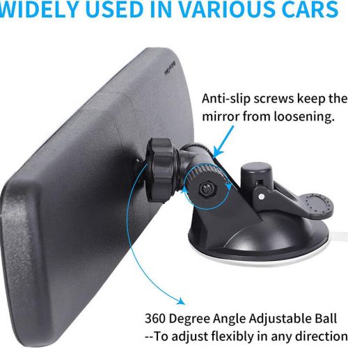 Universal 9.65 in Wide-angle 360°Adjustable Car Inner Interior Rear View Mirror, US $13.29, image 11