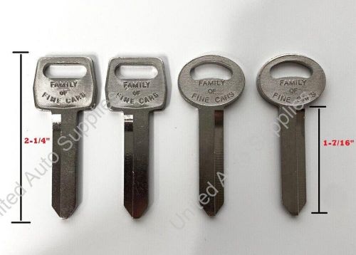 (set/4) blank keys for 1967-1993 ford - "family of fine cars" &amp; oval stamped