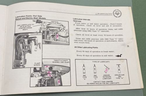 JOHNSON SEA HORSE 385136 OWNER'S MANUAL 25HP MODELS 25R72 25RL72 25E72 25EL72, US $27.49, image 7