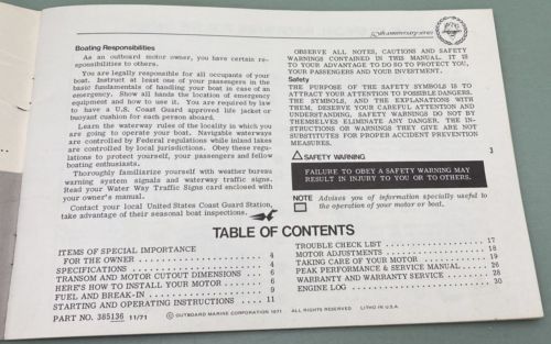 JOHNSON SEA HORSE 385136 OWNER'S MANUAL 25HP MODELS 25R72 25RL72 25E72 25EL72, US $27.49, image 14