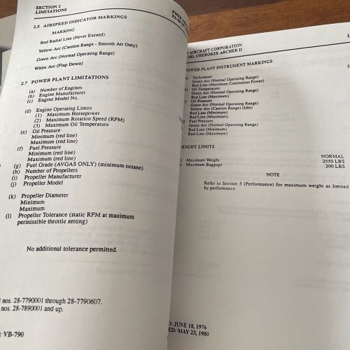 Piper cherokee archer ii  pa-28-181 pilot's information manual