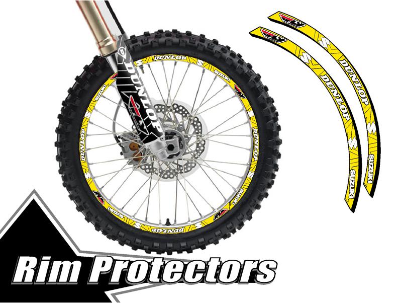 17 & 19 inch dirtbike rim protectors 17" wheel decals dirt bike tape graphics ys