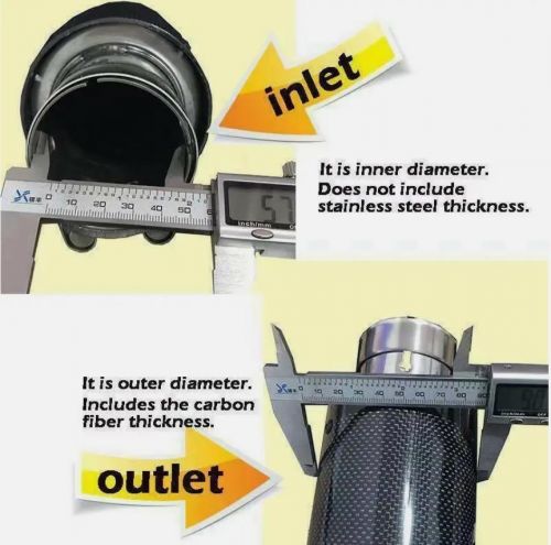 Car Exhaust Tip Dual Pipes End For Akrapovic Real Carbon Fiber ID:2.5" OD:3.5", US $118.99, image 2