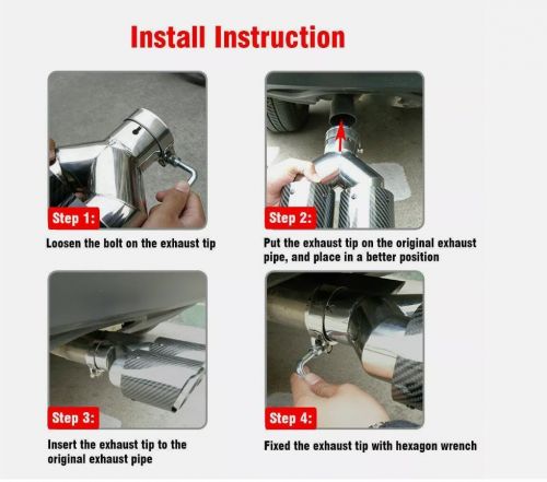 Car Exhaust Tip Dual Pipes End For Akrapovic Real Carbon Fiber ID:2.5" OD:3.5", US $118.99, image 5