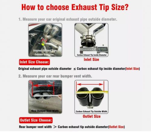 Car Exhaust Tip Dual Pipes End For Akrapovic Real Carbon Fiber ID:2.5" OD:3.5", US $118.99, image 6
