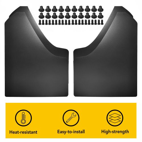 4x universal car mud flaps splash guards front rear black with hardware kit