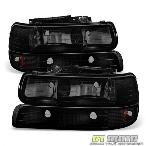 1999-2002 Chevy Silverado 00-06 Suburban Tahoe Black Smoke Headlights+Fog Lamps, US $115.99, image 4