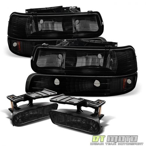 1999-2002 Chevy Silverado 00-06 Suburban Tahoe Black Smoke Headlights+Fog Lamps, US $115.99, image 8