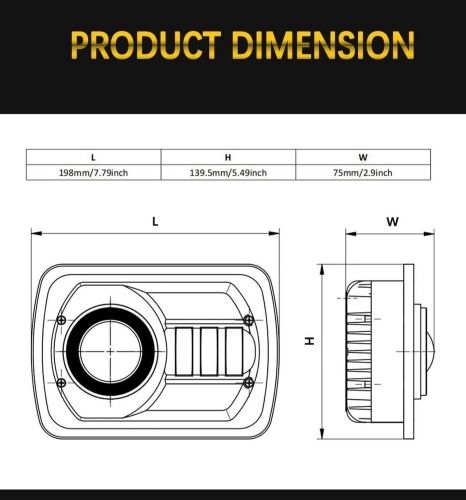 5x7 7x6 H6054 Led Headlights with Halo DRL Amber Turn Signal, US $40.00, image 7