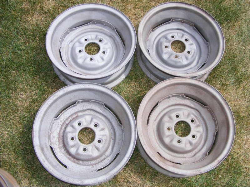 1957 CHEVROLET STEEL WHEELS (SET OF 4) GOOD CONDITION - BLASTED, US $249.99, image 2