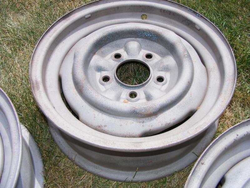 1957 CHEVROLET STEEL WHEELS (SET OF 4) GOOD CONDITION - BLASTED, US $249.99, image 4