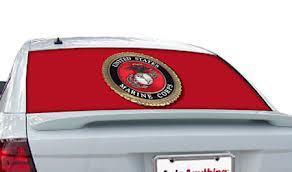 Usmc seal truck car window canvas 20x65 marine corps see-through graphic marines