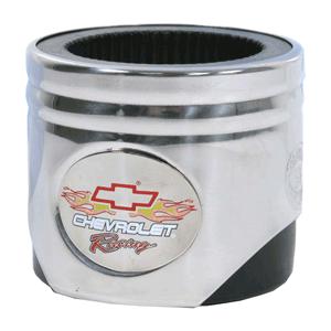 Chevrolet racing with red bowtie chrome and black piston style cooler