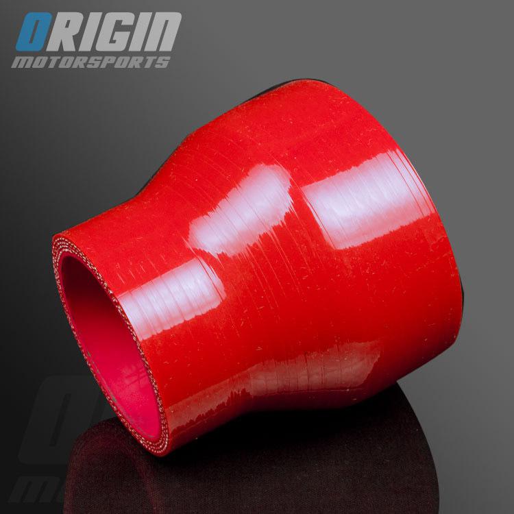 Red 2" to 3" turbo intake silicone straight reducer hose pipe coupler 51mm-76mm