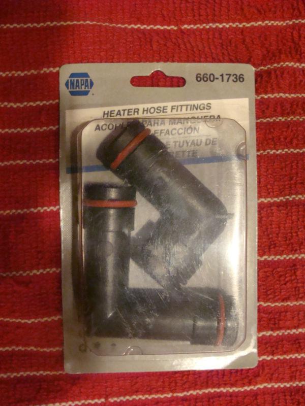 Napa #660-1736 heater hose fittings (1) 7/8x7/8 & (1) 7/8x1 plastic with oring