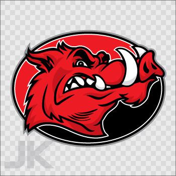 Sticker decals razorback pig razorbacks boar wild boars pigs red 0500 kaz7f
