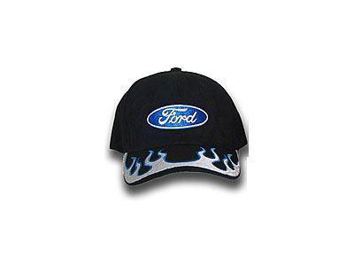 Cap - ford flames hat w/blue & silver flames it's cool! free usa shipping!