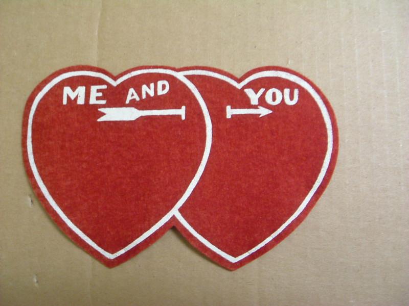 Hot rod rat rod  me and you  felt patch  5 7/8"x 3 7/8" love