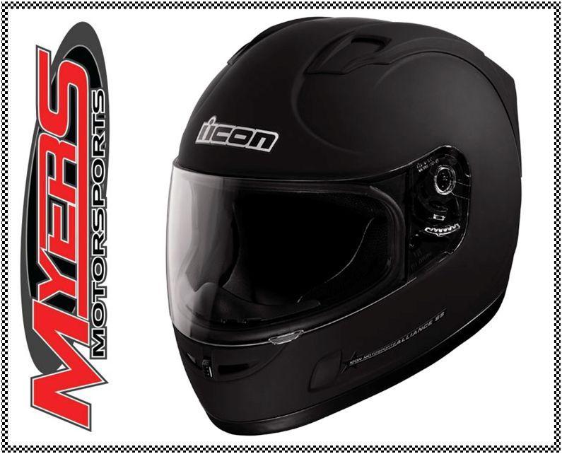 Icon alliance rubatone flat black full face stree motorcycle helmet medium m