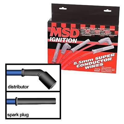 Msd spark plug wires spiral core 8.5mm red boots chevy gmc 4.8/5.3/6.0l 32829