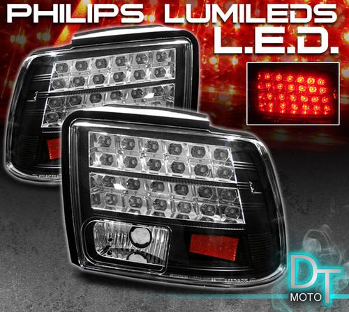 Black 99-04 ford mustang philips-led perform tail lights lamps left+right