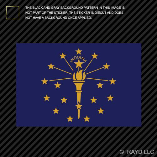4” indiana flag sticker decal self adhesive vinyl hoosier state