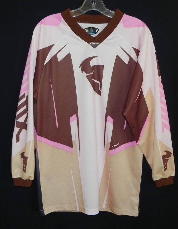 Thor motocross jersey small pink brown motorcycle offroad shirt top #k3w3