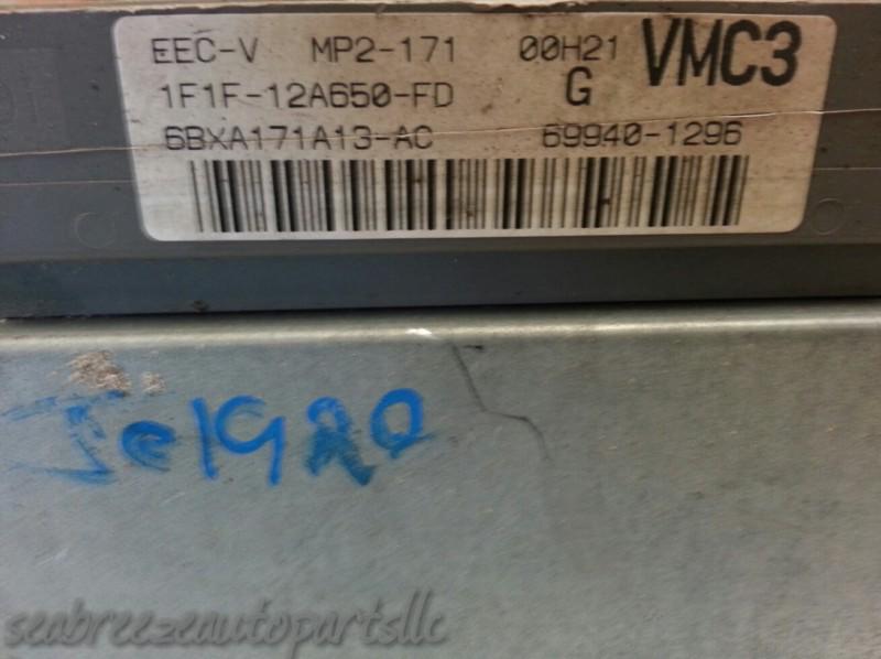 2001 01 TAURUS COMPUTER BRAIN ENGINE CONTROL ECU ECM MODULE 1F1F12A650FD 3.0L, US $25.49, image 2