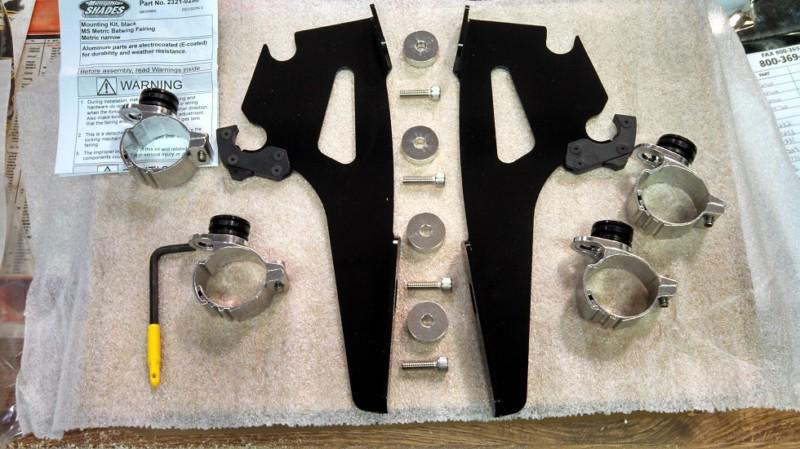 88-07 honda vt600 vlx shadow memphis shades windshield mounting kit