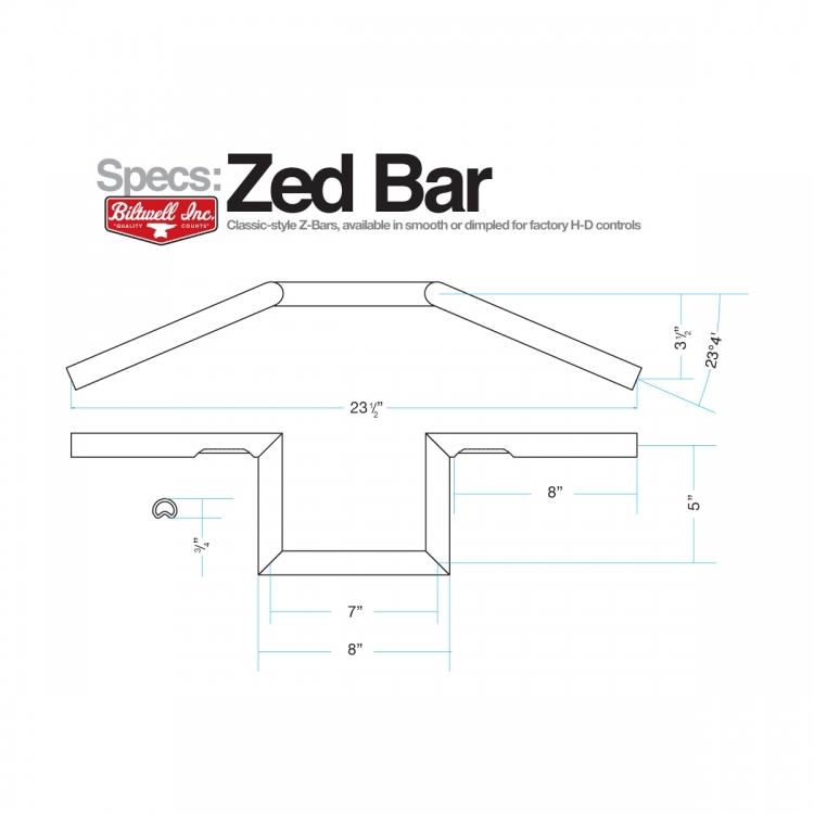 Sell Biltwell Black 1" Zed Z Handlebars Dimpled Custom XL Chopper