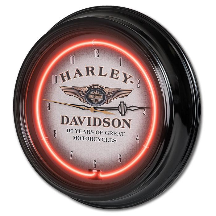 Harley davidson neon clock 110th anniversary 