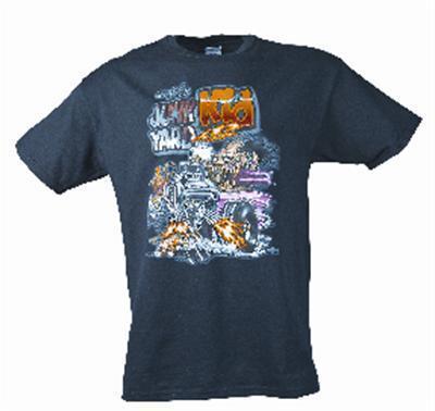 Ghh 9937l t-shirt cotton black junk yard kid rat fink logo men's large each