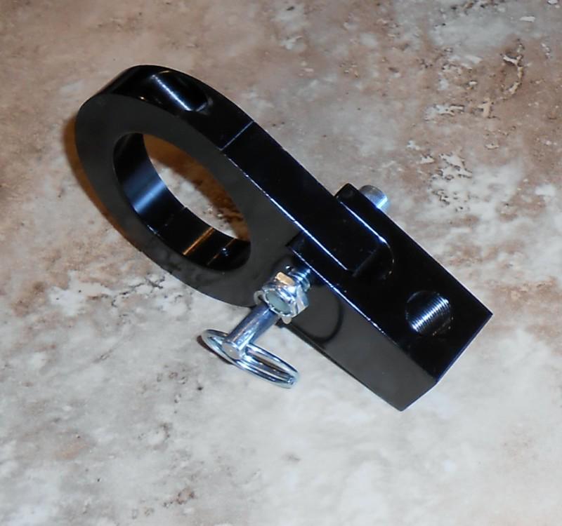 Billet lay-down whip clamp 1 1/2" bar fits stock rhino, rzr, cages bars, black
