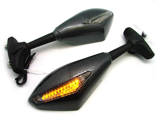 Carbon turn signal integrated mirrors for honda cbr 600 f4i 929 954 1000 rr f1