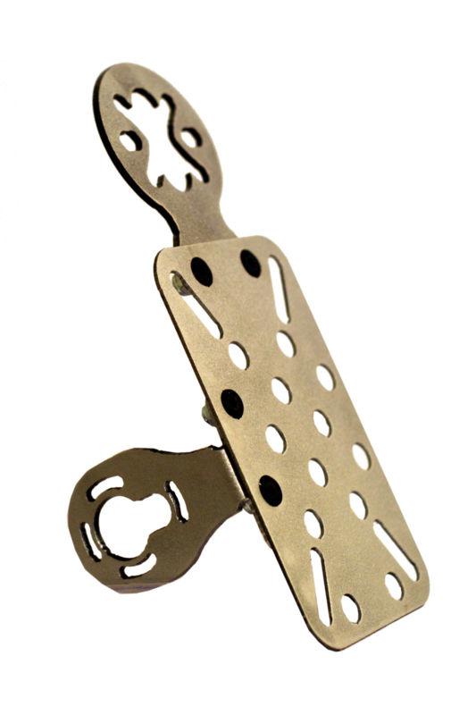 Motorcycle vertical license plate bracket, any where mount, naked steel