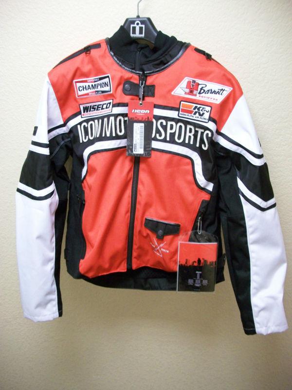 Icon brawnson sidewinder jacket red mens xl  new!