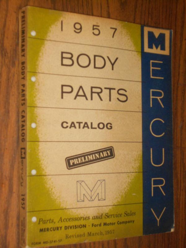 1957 mercury early body parts catalog original book